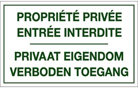 Panneau Propriété Privé FR-NL - Vert